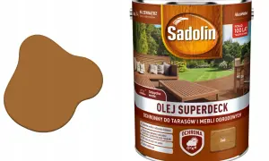Olej Sadolin Superdeck do tarasów i mebli ogrodowych, kolor dąb. Idealny do ochrony drewna, świetny olej do tarasów ranking.