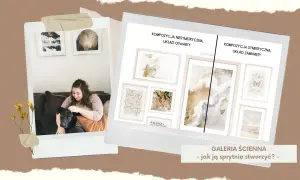 Inspirujące fajne pomysły na zdjęcia na ścianie: asymetryczna i symetryczna galeria ścienna.