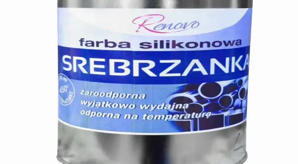 Srebrzanka Renovo - farba silikonowa żaroodporna, wyjątkowo wydajna, odporna na temperaturę. Idealna do ochrony metalowych elementów.